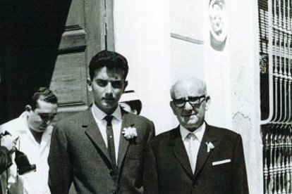 Su hijo Luis, José Mari y don Francisco el Maestro.