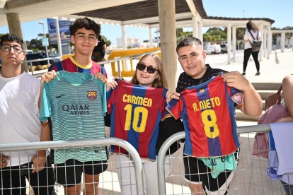 Puro sentimiento azulgrana en el Aeropuerto de Almería.