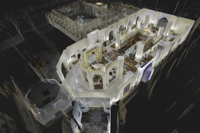 Recreación 3D del interior del templo