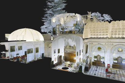 Recreación 3D del interior del templo