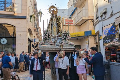 Procesión de la Virgen de las Angustias años atrás.