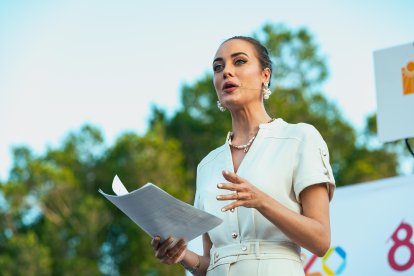 La presentadora de la gala de premios Ana Márquez.