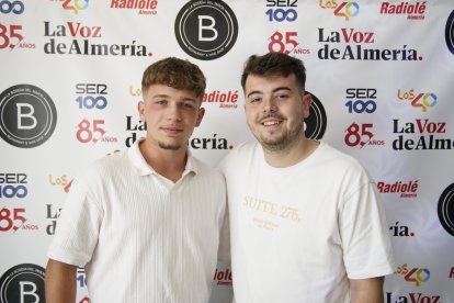 Miguel y Pablo en la Caseta de la Bodega del Jamón en las Fiestas de San Isidro 2024.