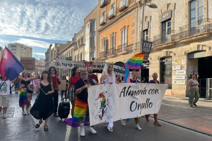 Manifestación durante Día del Orgullo LGBTIQ+ en Almería.
