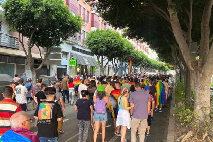 Manifestación durante Día del Orgullo LGBTIQ+ en Almería.