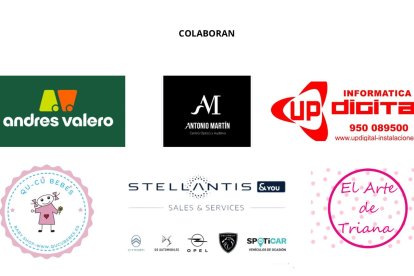 Colaboradores: Qu-cu Bebés, El Arte de Triana, Pinturas Andrés Valero, Stellantis You Almeria, UP DIGITAL informática, Antonio Martin Centro óptico.