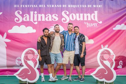Antonio, Miguel, Lorenzo y Gonzalo en el photocall de Salinas Sound.