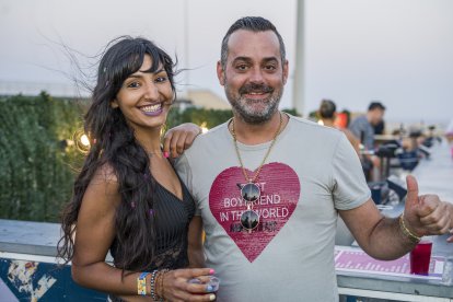 Manuel Rodríguez \'el Pichón\' y Paula Zamora en la zona VIP Flamingo. 