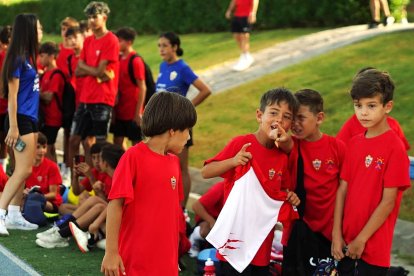 Disfrutando del entrenamiento del Almería.