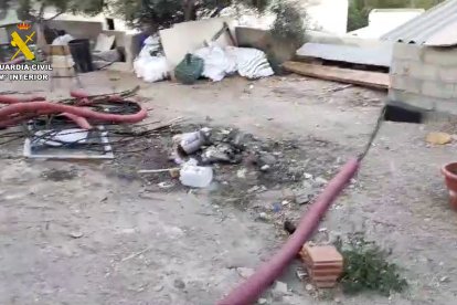 Intervenidas casi 2.500 plantas de marihuana en ocho inmuebles dentro de una finca de Pechina.