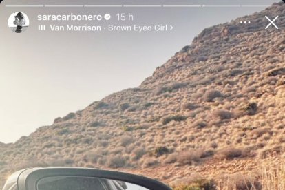 Imagen del instagram de Sara Carbonero con un paisaje y la palabra “Almería”.