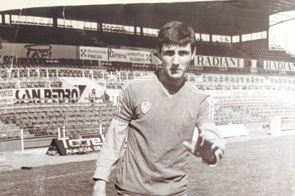 En los comienzos como futbolista del Tarrasa en Barcelona.