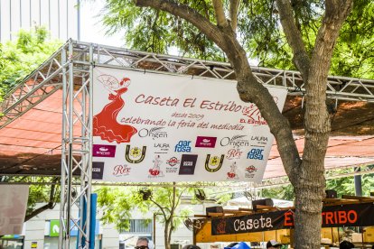 Detalle del cartel de la caseta de El Estribo.