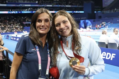 Con la reina de España.