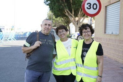 Peregrinos que subieron a Dalías el sábado por la tarde para ver al Cristo de la Luz.
