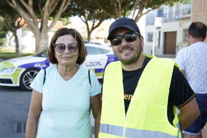 Peregrinos que subieron a Dalías el sábado por la tarde para ver al Cristo de la Luz.