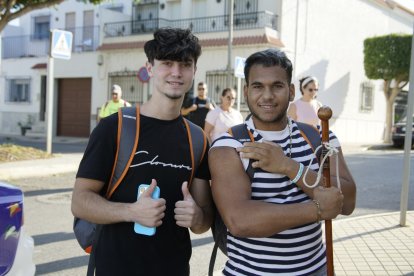Peregrinos que subieron a Dalías el sábado por la tarde para ver al Cristo de la Luz.