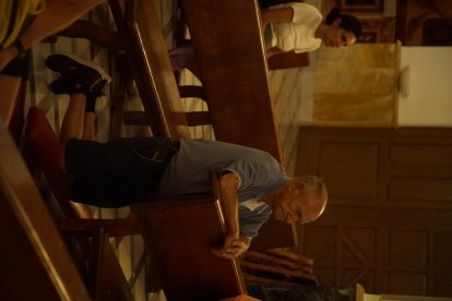 Peregrinos a los pies del Cristo de la Luz.