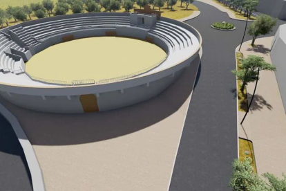 Modelo 3D de cómo seria la Plaza de Toros de Laujar de Andarax, planteado antes de su remodelación.