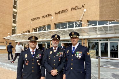 Francisco Castillo, Francisco Javier San José y Juan Francisco Hernández, inspectores jefe y subinspector de la Policía Nacional.