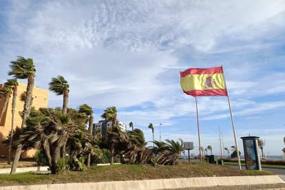 Bandera de España a los pies del Auditorio Maestro Padilla.
