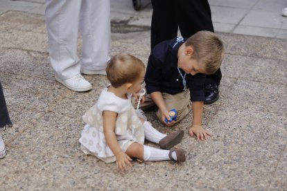 Los más pequeños, en la misa de la plaza de la Plata.