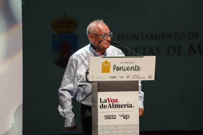 José Antonio Martín, El Falucho, durante su discurso de agradecimiento.