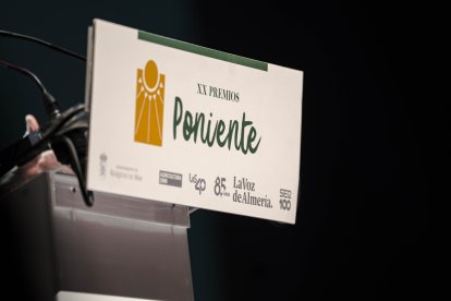 Detalle del micrófono durante la gala.