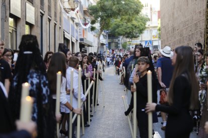 Procesión extraordinaria de Los Ángeles por las calles de Almería.