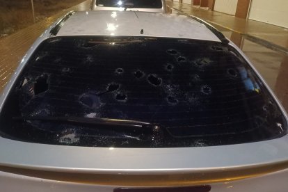 Desperfectos causados por el granizo este lunes.