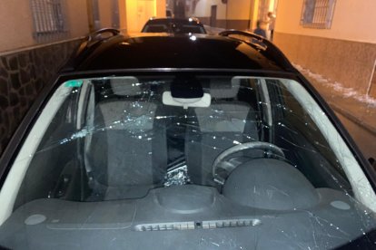 Desperfectos causados por el granizo este lunes.