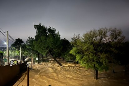 Barranco desbordado en Torrent (Valencia).