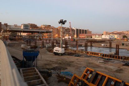 Trabajos de construcción del aparcamiento de la estación