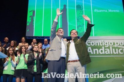 Rajoy da un mitin en el Auditorio de Roquetas de Mar para dar su apoyo a Juanma Moreno. Fotos: Fran Muñoz