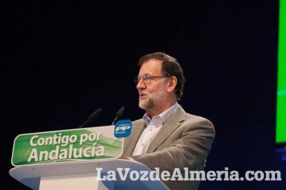 Rajoy da un mitin en el Auditorio de Roquetas de Mar para dar su apoyo a Juanma Moreno. Fotos: Fran Muñoz