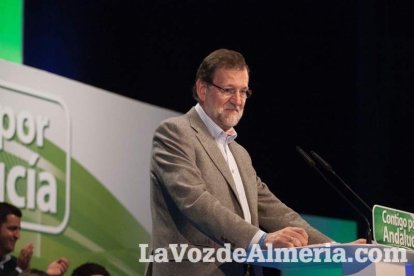 Rajoy da un mitin en el Auditorio de Roquetas de Mar para dar su apoyo a Juanma Moreno. Fotos: Fran Muñoz