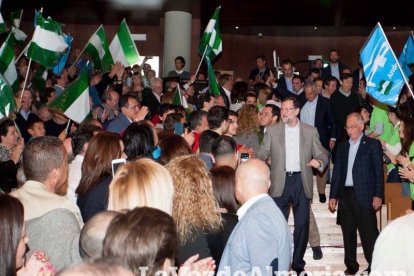 Rajoy da un mitin en el Auditorio de Roquetas de Mar para dar su apoyo a Juanma Moreno. Fotos: Fran Muñoz