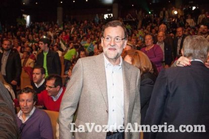 Rajoy da un mitin en el Auditorio de Roquetas de Mar para dar su apoyo a Juanma Moreno. Fotos: Fran Muñoz