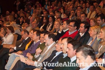 Rajoy da un mitin en el Auditorio de Roquetas de Mar para dar su apoyo a Juanma Moreno. Fotos: Fran Muñoz
