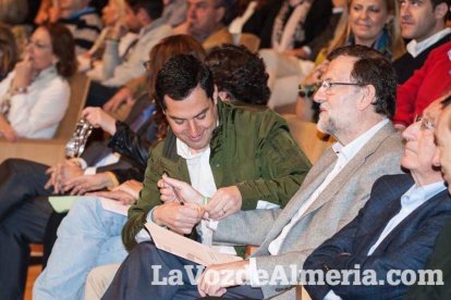 Rajoy da un mitin en el Auditorio de Roquetas de Mar para dar su apoyo a Juanma Moreno. Fotos: Fran Muñoz