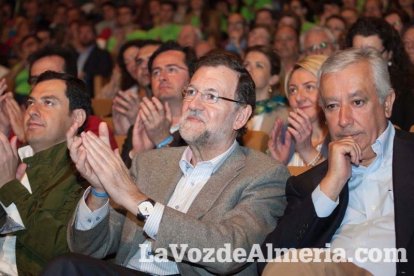 Rajoy da un mitin en el Auditorio de Roquetas de Mar para dar su apoyo a Juanma Moreno. Fotos: Fran Muñoz