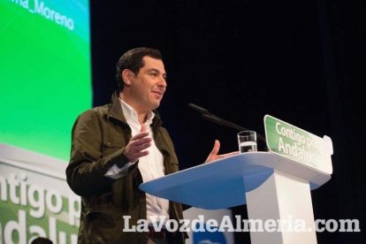 Rajoy da un mitin en el Auditorio de Roquetas de Mar para dar su apoyo a Juanma Moreno. Fotos: Fran Muñoz