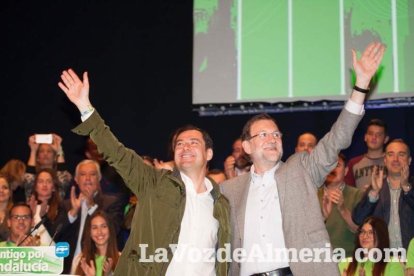 Rajoy da un mitin en el Auditorio de Roquetas de Mar para dar su apoyo a Juanma Moreno. Fotos: Fran Muñoz