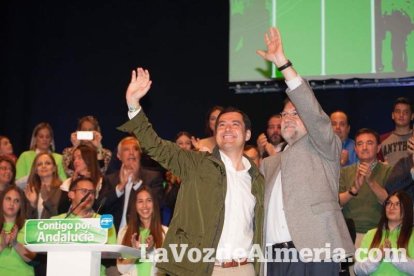 Rajoy da un mitin en el Auditorio de Roquetas de Mar para dar su apoyo a Juanma Moreno. Fotos: Fran Muñoz