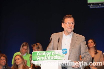 Rajoy da un mitin en el Auditorio de Roquetas de Mar para dar su apoyo a Juanma Moreno. Fotos: Fran Muñoz