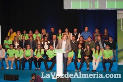 Rajoy da un mitin en el Auditorio de Roquetas de Mar para dar su apoyo a Juanma Moreno. Fotos: Fran Muñoz