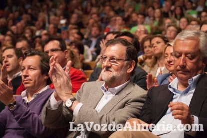 Rajoy da un mitin en el Auditorio de Roquetas de Mar para dar su apoyo a Juanma Moreno. Fotos: Fran Muñoz