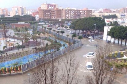 Fuerte tomba de agua caída en Almería.