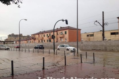 Fuerte tomba de agua caída en Almería.