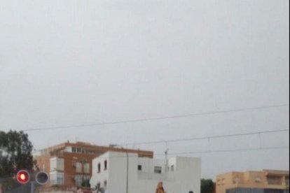 Fuerte tomba de agua caída en Almería.